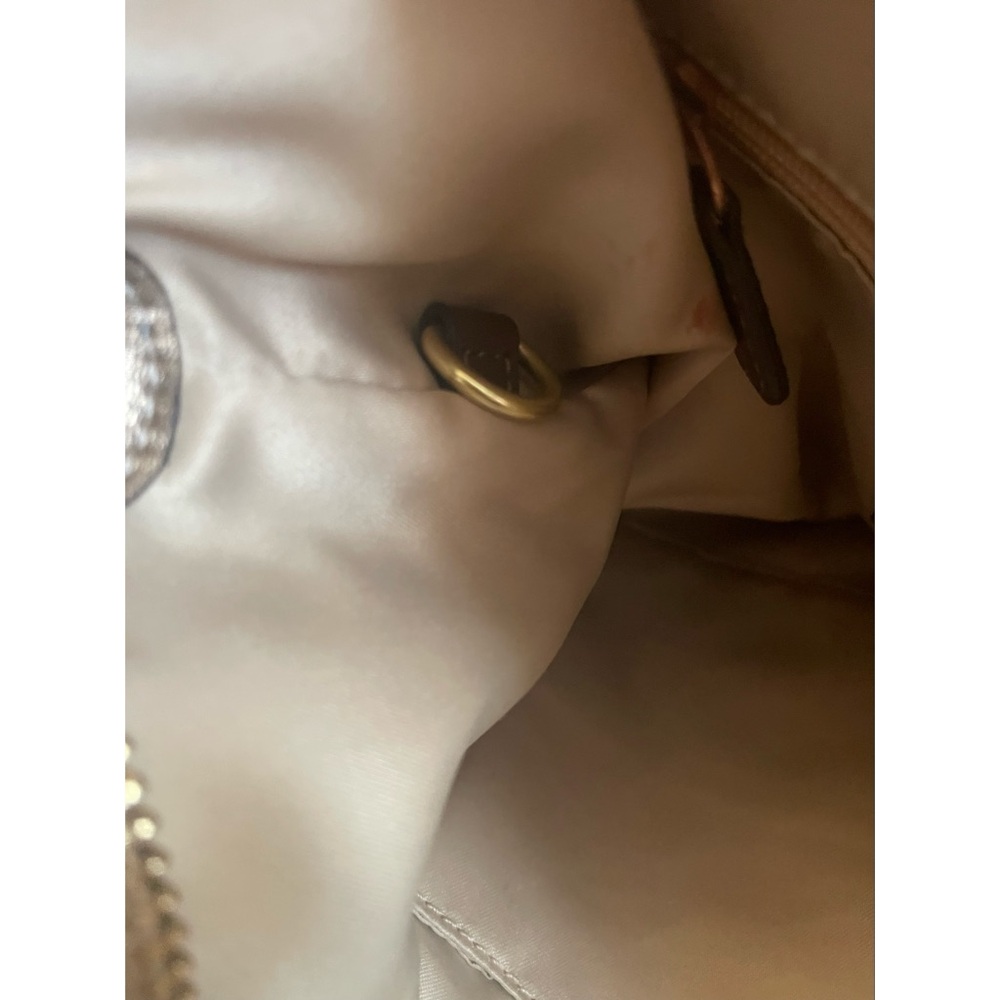 Coach Signature Gold Beige Canvas/Leather Shoulder Bag 12675 - Picture 5 of 14